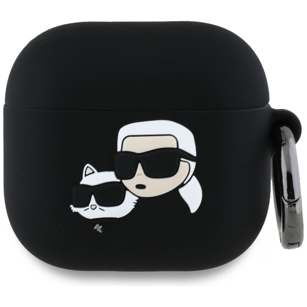 Karl Lagerfeld AirPods 4 Θήκη Σιλικόνης - Silicone Karl and Choupette Head 3D - Black
