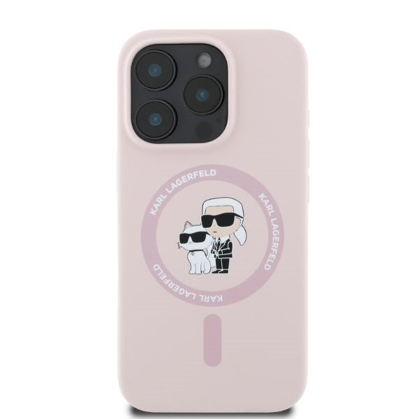 Karl Lagerfeld iPhone 16 Pro Max - Silicone KC Heads Ring MagSafe - Θήκη Σιλικόνης με MagSafe - Pink - KLHMP16XSCMKCRHP