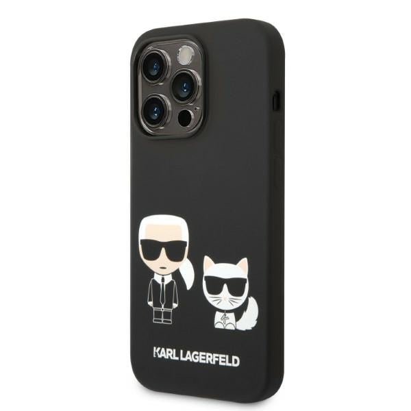 Karl Lagerfeld iPhone 14 Pro Max Liquid Silicone Karl and Choupette Θήκη Σιλικόνης με MagSafe - Black - KLHMP14XSSKCK