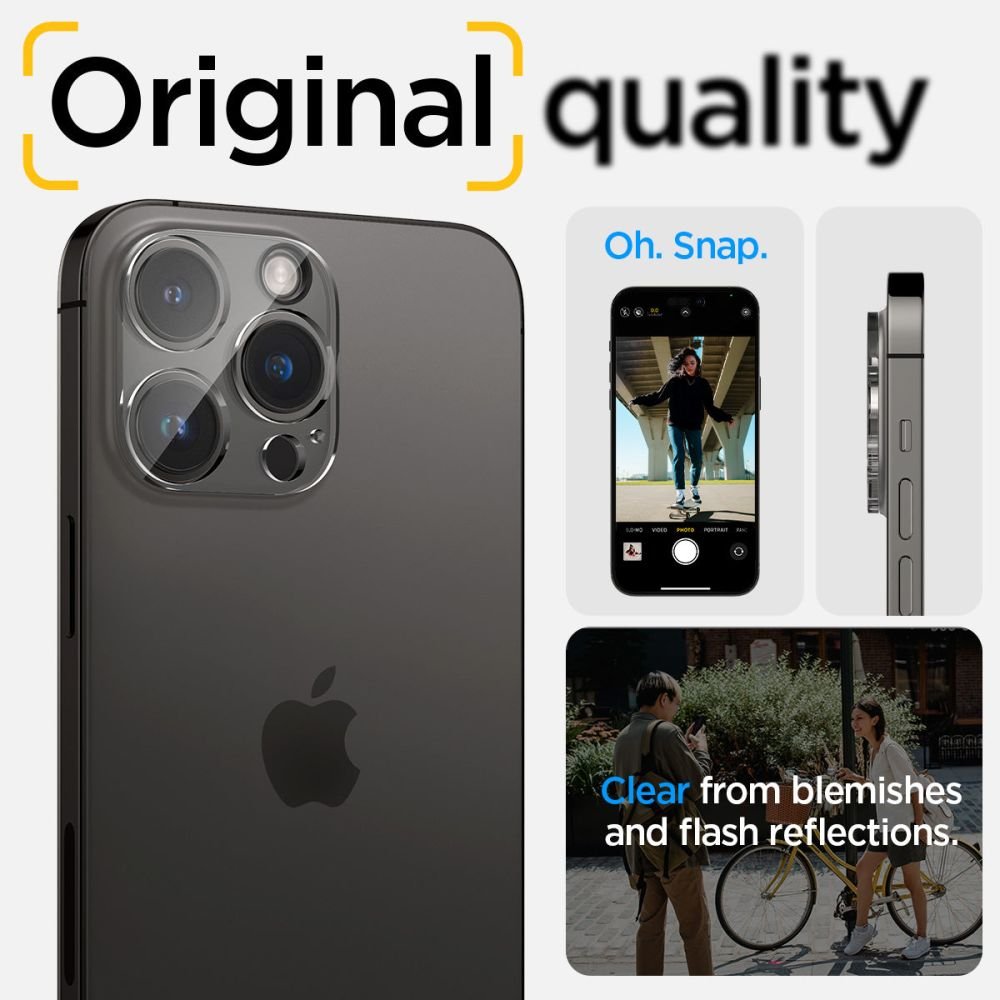 Spigen iPhone 14 Pro / 14 Pro Max Aparatu Optik.TR Αντιχαρακτικό Γυαλί για την Κάμερα - 2 Τεμάχια - Διάφανο
