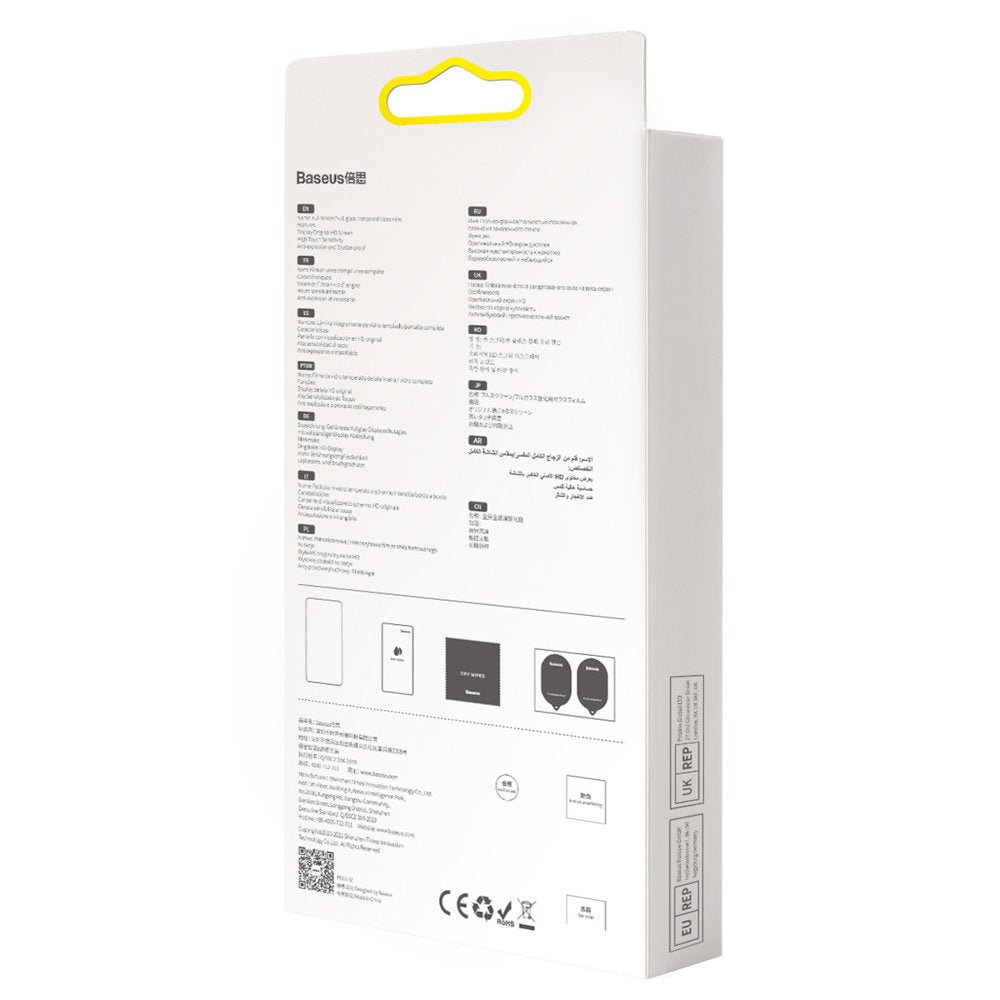 Baseus iPhone 13 / iPhone 13 Pro 0.3mm Ceramic Full Glass Full Screen Αντιχαρακτικό Γυαλί Οθόνης - 2 Τεμάχια - Black - SGQP030101