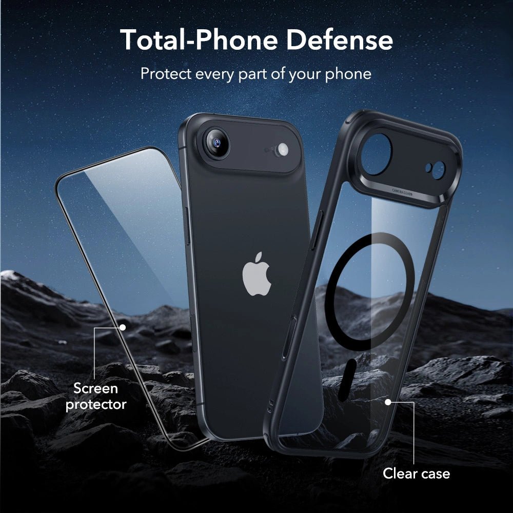ESR iPhone Air - Σετ με Classic Hybrid MagSafe Σκληρή Θήκη με Πλαίσιο Σιλικόνης και Αντιχαρακτικό Γυαλί Οθόνης - Διάφανη / Black