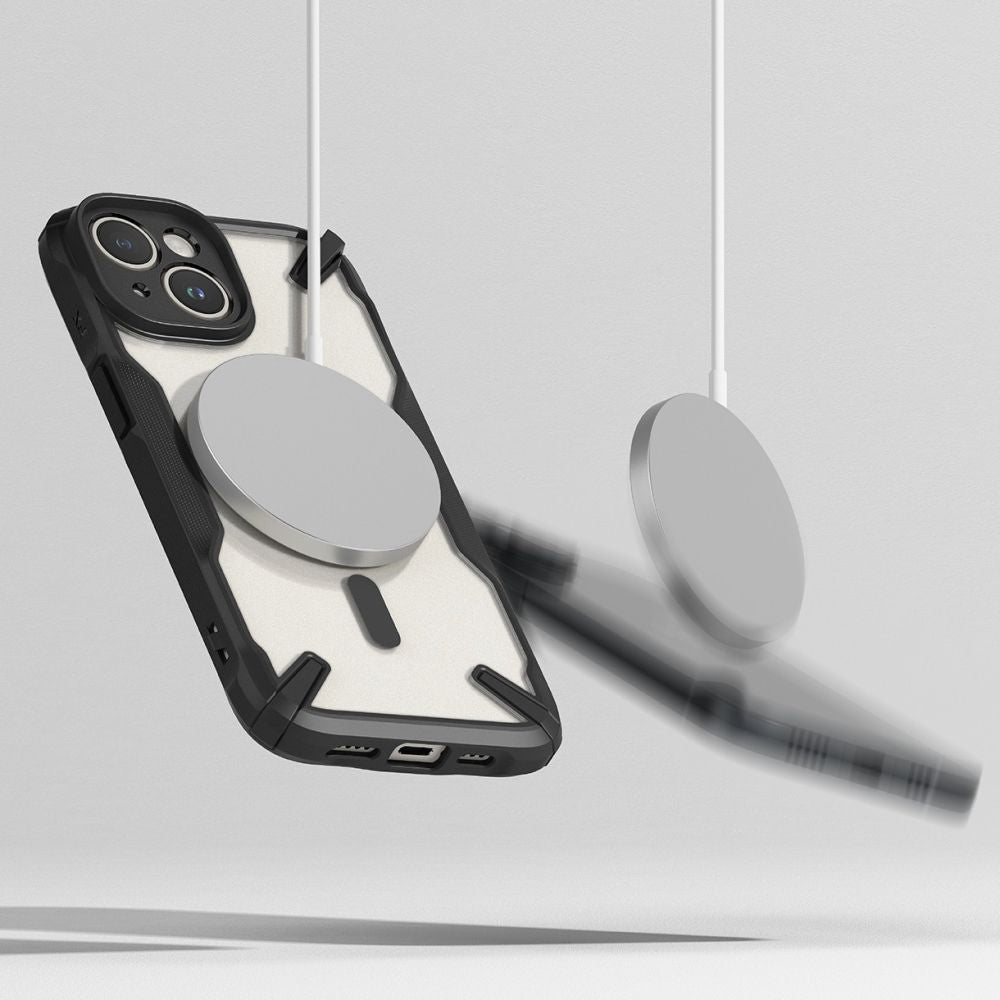 Ringke iPhone 15 Fusion X MagSafe Σκληρή Θήκη με Πλαίσιο Σιλικόνης και MagSafe - Matte Black - Ημιδιάφανη