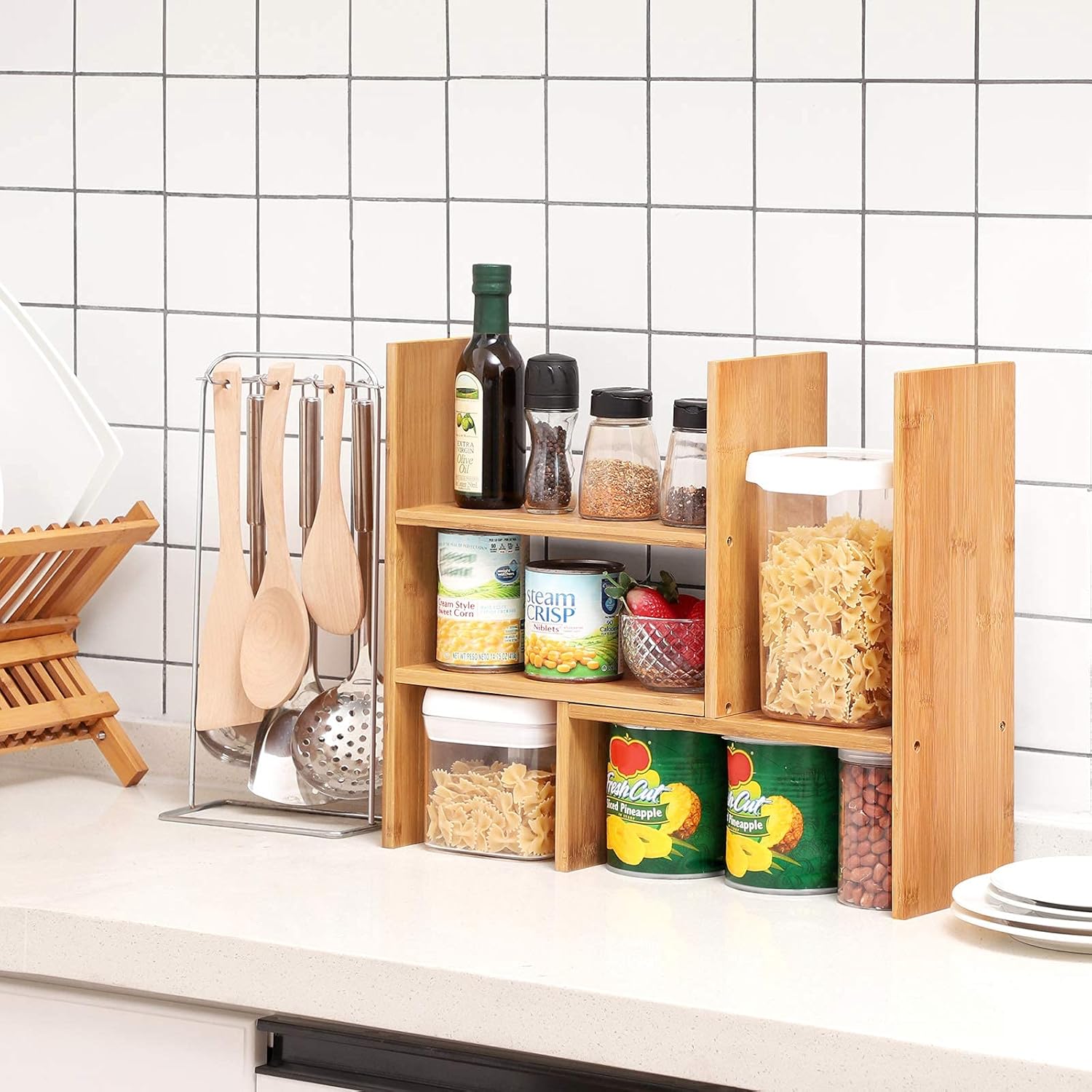 Songmics Βάση Οργάνωσης Γραφείου από Μπαμπού - Natural Bamboo - OFS45NL