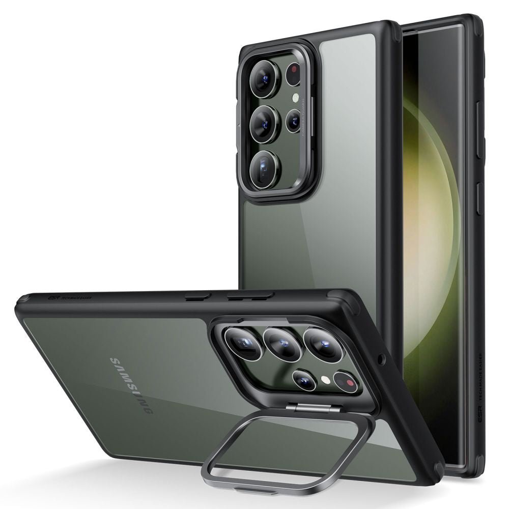 ESR Samsung Galaxy S23 Ultra Classic Kickstand Σκληρή Θήκη με Πλαίσιο Σιλικόνης και Stand - Διάφανη / Black