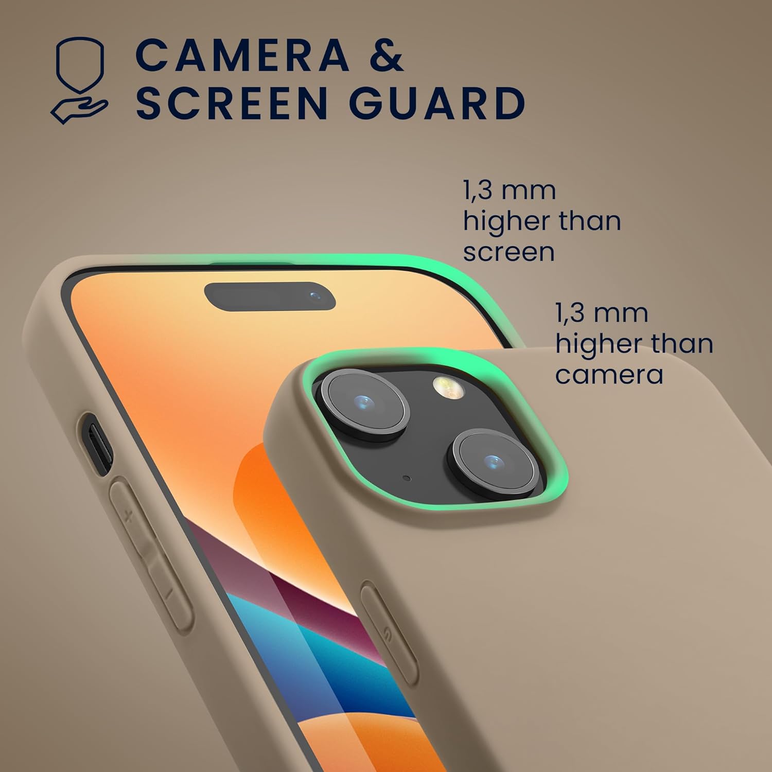 KW iPhone 15 Λεπτή Θήκη Σιλικόνης TPU - Beige Matte - 61957.96