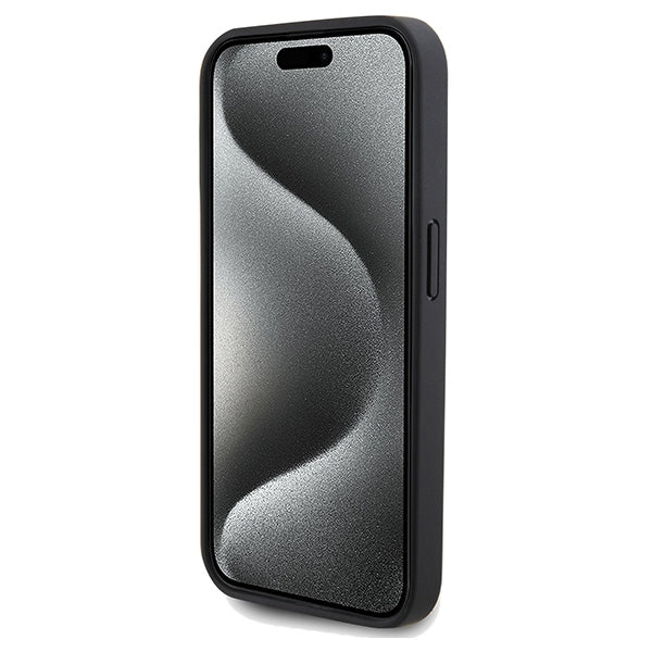 US Polo iPhone 15 Pro Max Yoke Pattern Θήκη με Επένδυση Συνθετικού Δέρματος - Black - USHCP15XPYOK