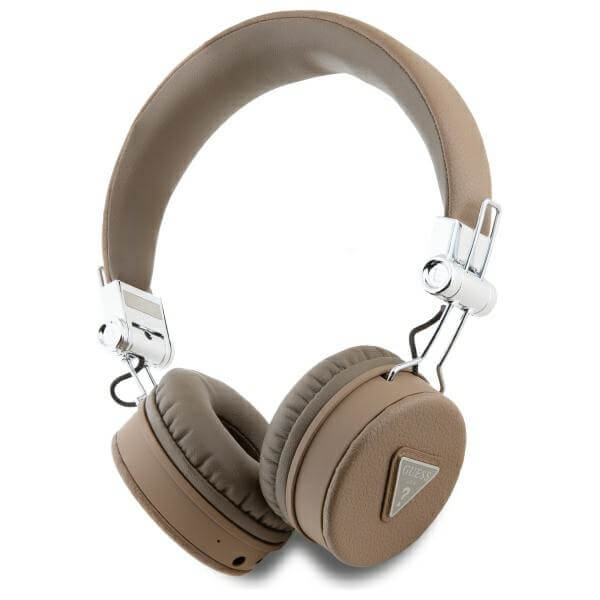 Guess Over - Ear Grained Classic Round Shape - Ασύρματα Bluetooth Ακουστικά - Brown