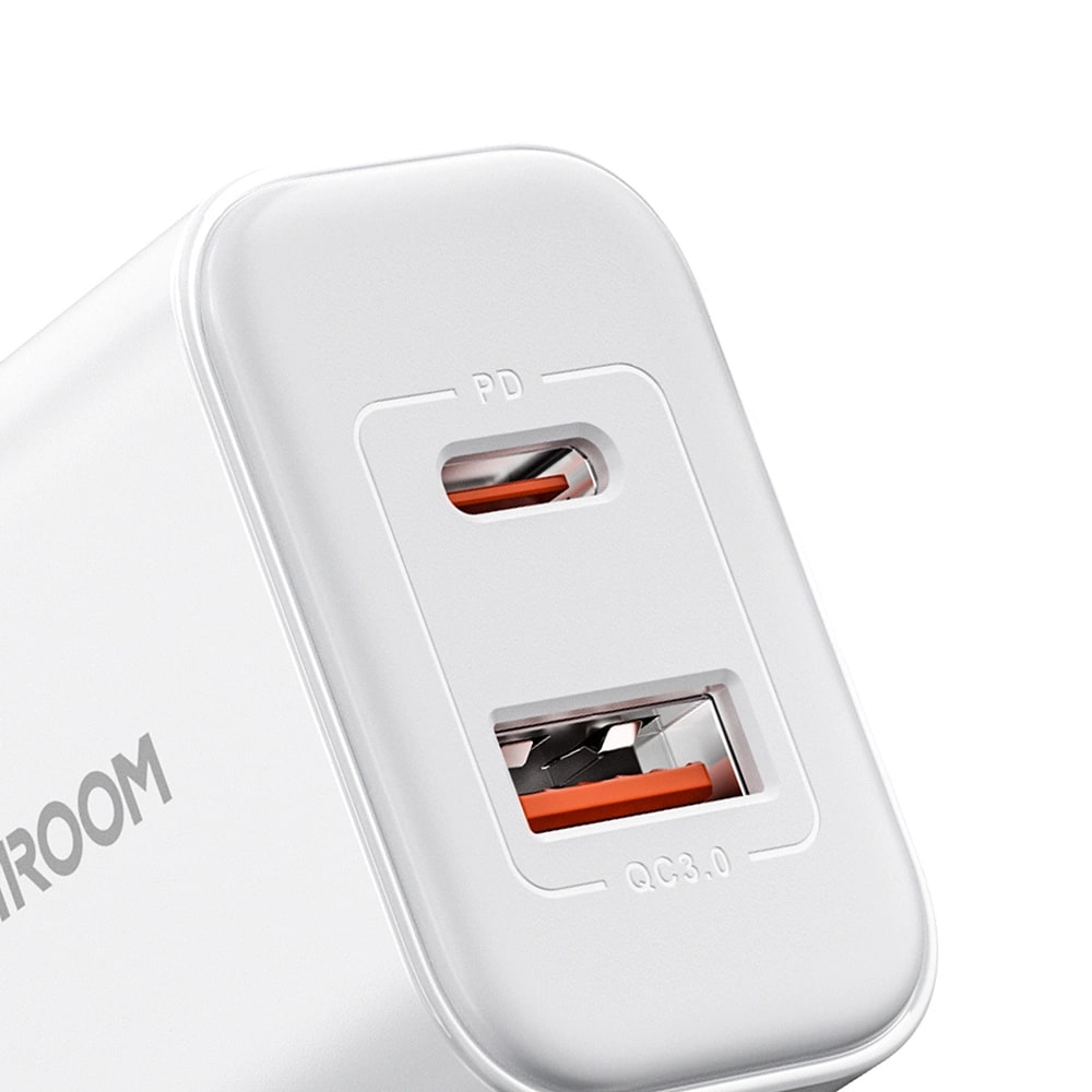 Joyroom PD 20W Οικιακός Φορτιστής Γρήγορης Φόρτισης με Θύρα USB και Θύρα Type - C και Καλώδιο Type - C to Lightning - White - JR - TCF05