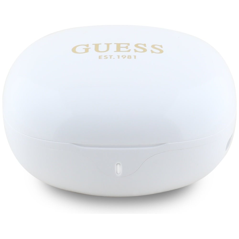 Guess TWS Flat Classic Logo Electroplated - Bluetooth 5.4 - Ασύρματα ακουστικά για Κλήσεις / Μουσική - White