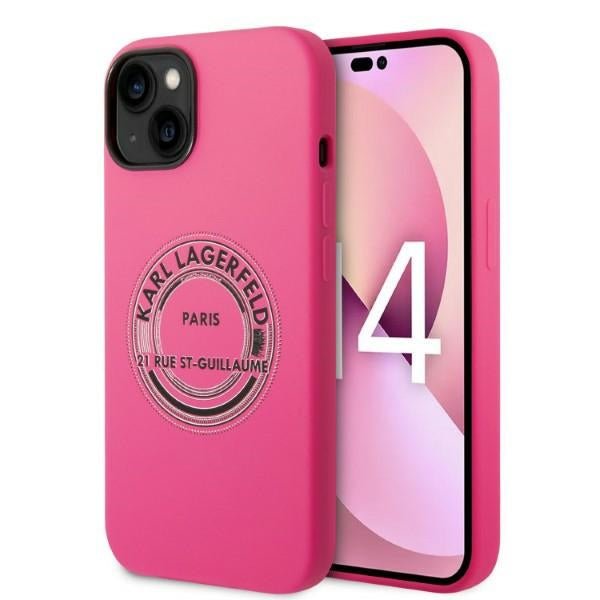 Karl Lagerfeld iPhone 14 Plus Silicone RSG Θήκη Σιλικόνης - Pink - KLHCP14MSRSGRCF