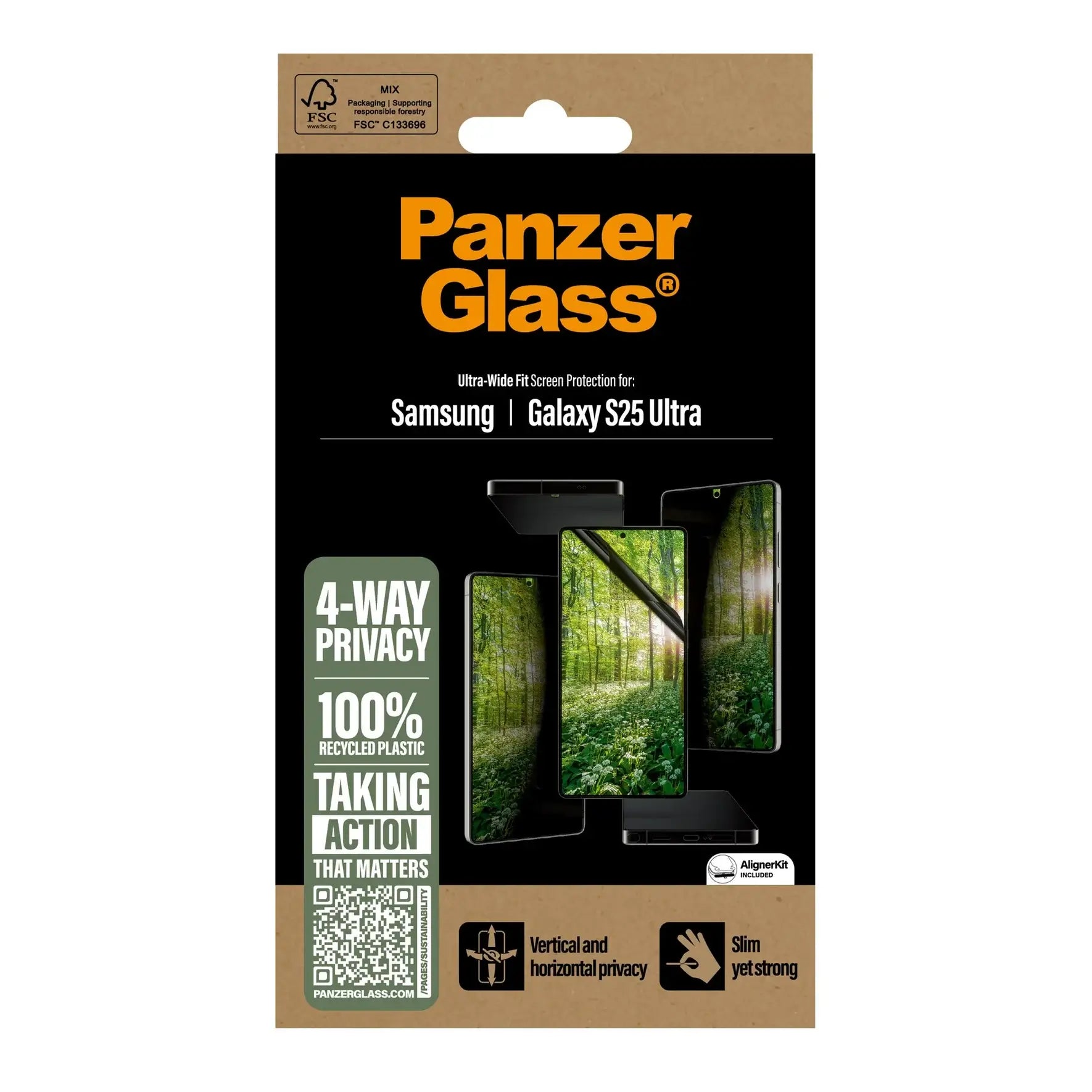 PanzerGlass Samsung Galaxy S25 Ultra Eco Matrix Ultra - Wide Fit Privacy Προστατευτική Mεμβράνη Οθόνης - Διάφανη / Black