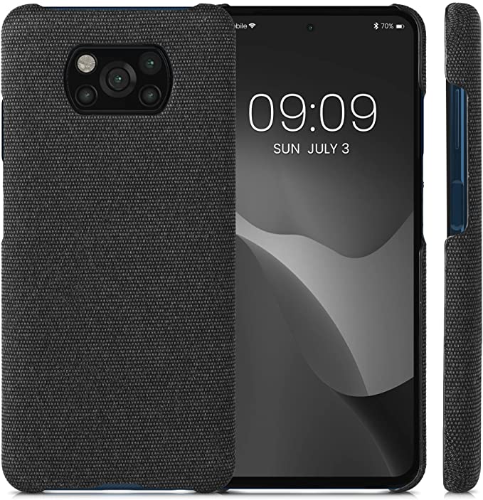 KW Xiaomi Poco X3 NFC / Poco X3 Pro Σκληρή Θήκη με Υφασμάτινη Επένδυση - Dark Grey - 57486.19