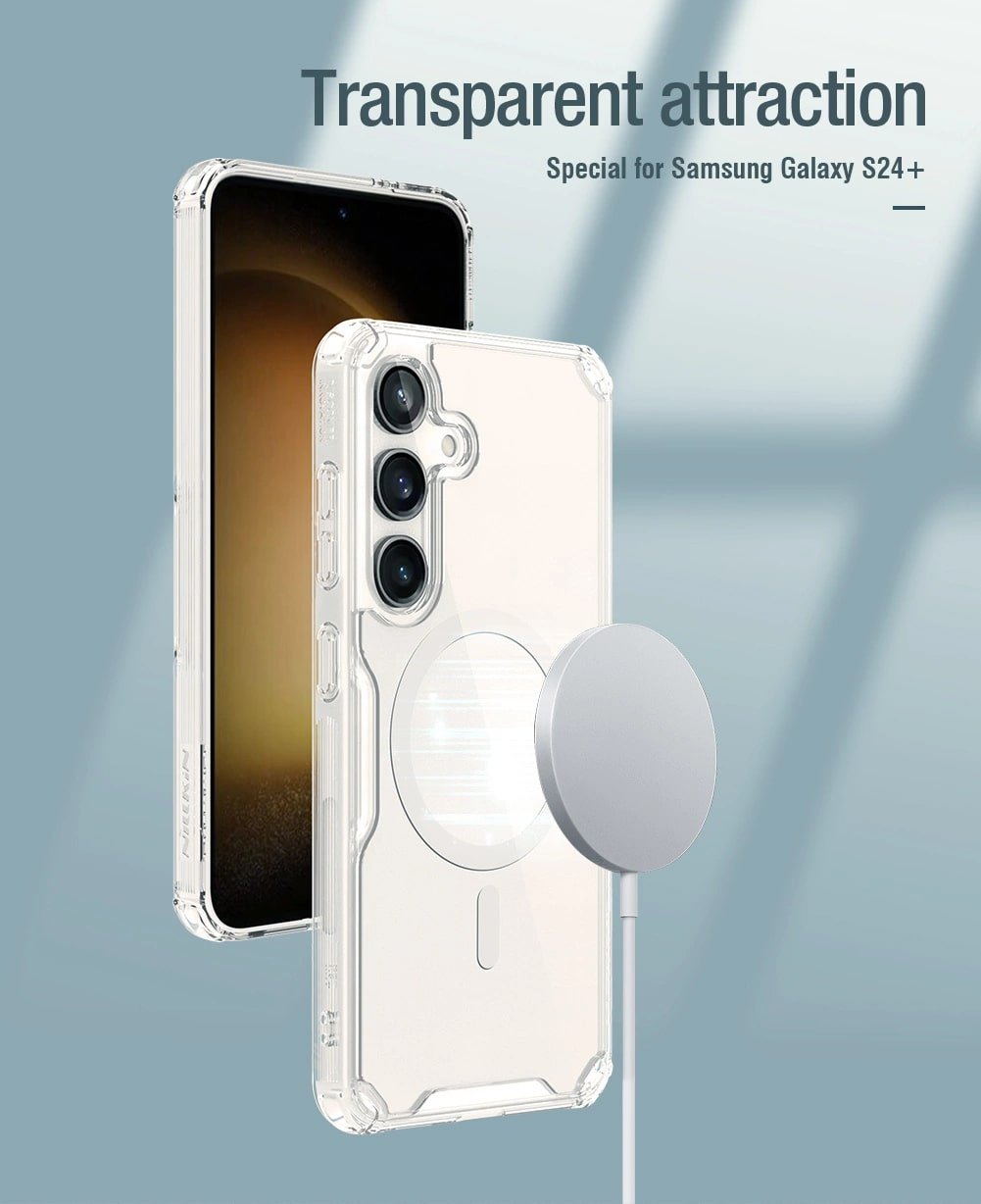 Nillkin Samsung Galaxy S24+ Nature Pro Magnetic - Σκληρή Θήκη με Πλαίσιο Σιλικόνης και MagSafe - Διάφανη / White