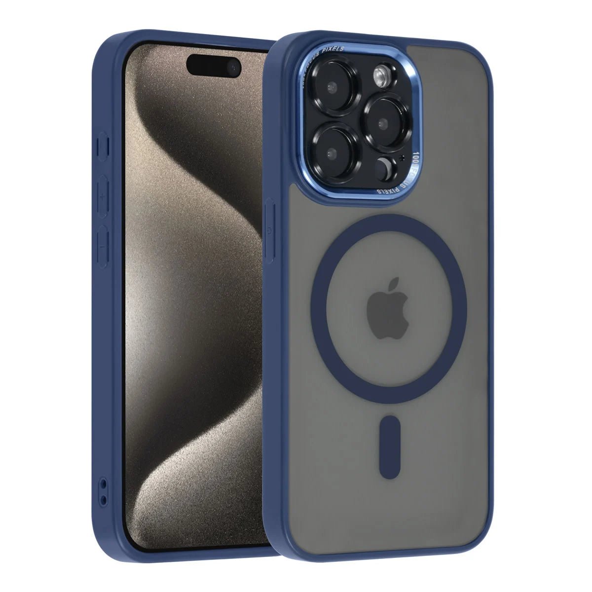 Tuniq iPhone 15 Pro - MagSafe Σκληρή Θήκη με Πλαίσιο Σιλικόνης - Μπλε Ματ