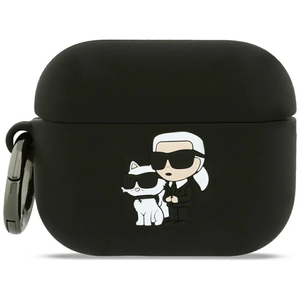 Karl Lagerfeld AirPods Pro 3 - Θήκη Σιλικόνης - Silicone Karl and Choupette Head 3D - Black
