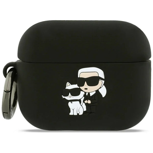 Karl Lagerfeld AirPods Pro 3 - Θήκη Σιλικόνης - Silicone Karl and Choupette Head 3D - Black