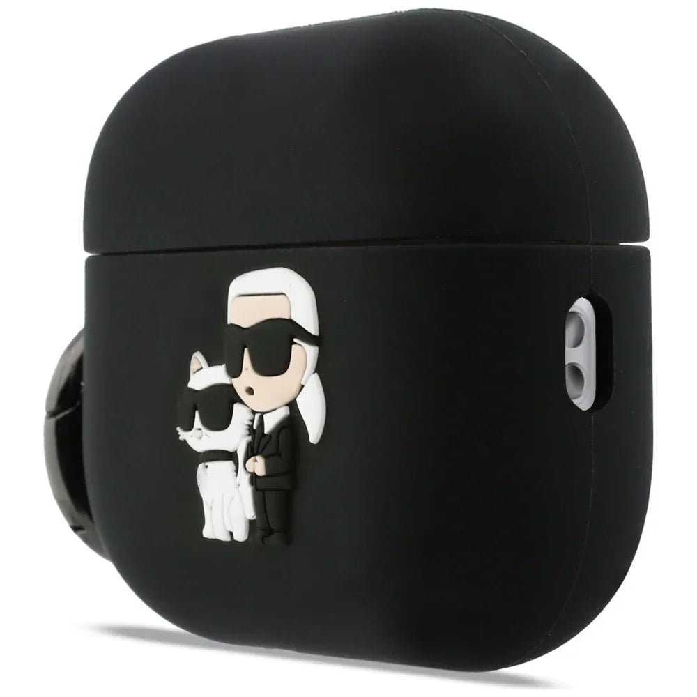 Karl Lagerfeld AirPods Pro 3 - Θήκη Σιλικόνης - Silicone Karl and Choupette Head 3D - Black