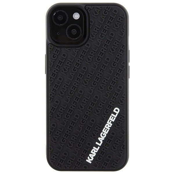 Karl Lagerfeld iPhone 15 / 14 / 13 - Σκληρή Θήκη με Πλαίσιο Σιλικόνης - 3D Rubber Multi Logo - Black