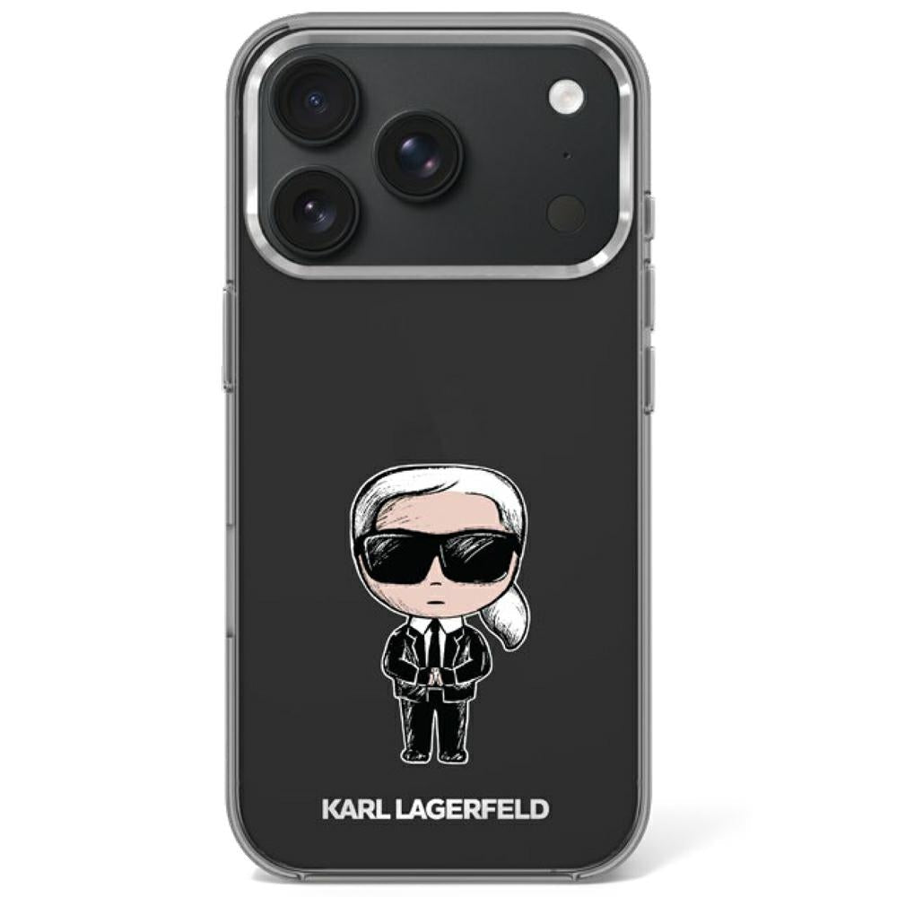 Karl Lagerfeld iPhone 17 Pro / iPhone 18 Pro - Σκληρή Θήκη με Πλαίσιο Σιλικόνης - IML Ikonik Sketch Print MagSafe - Black