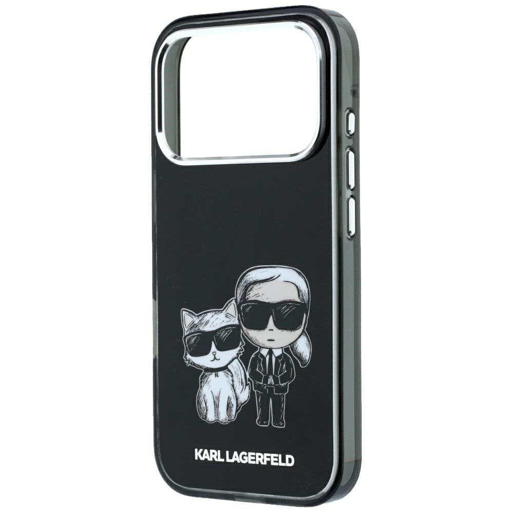 Karl Lagerfeld iPhone 17 Pro / iPhone 18 Pro - Σκληρή Θήκη με Πλαίσιο Σιλικόνης - Smooth Karl & Choupette Bodies Sketch MagSafe - Black