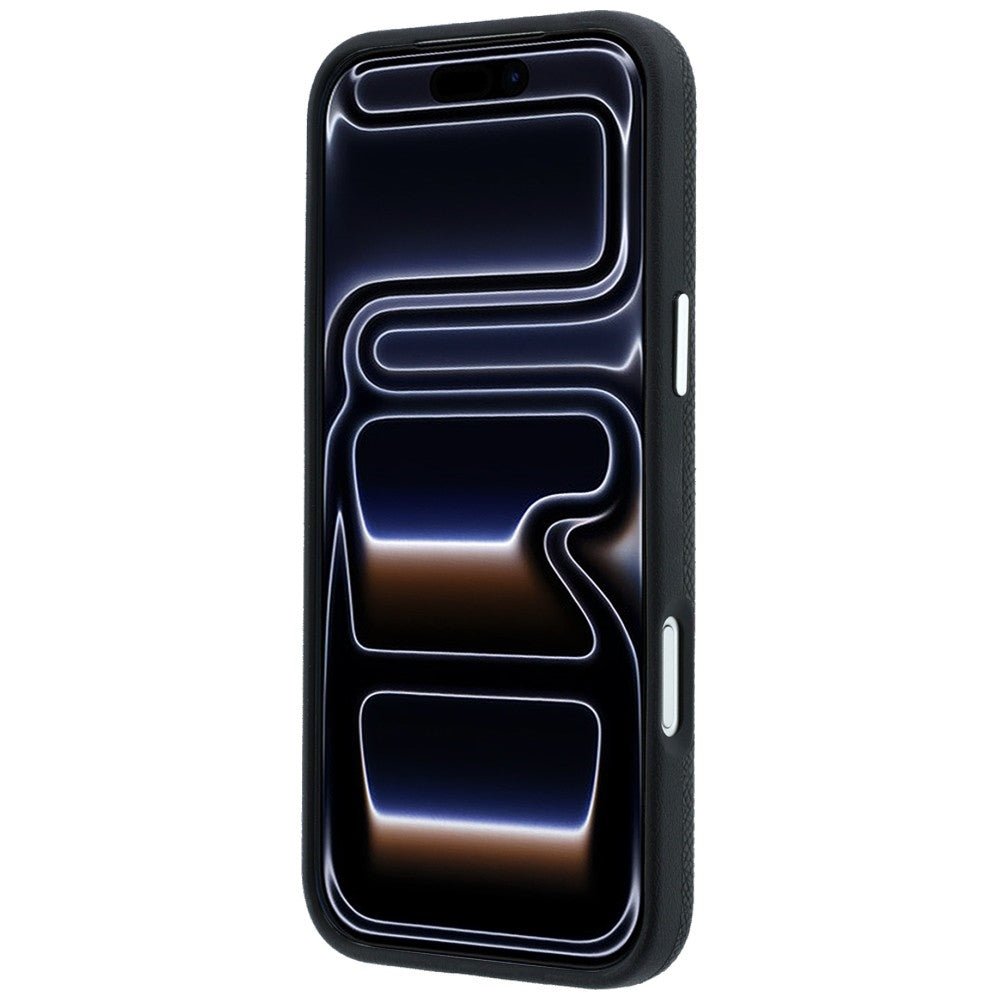 Karl Lagerfeld iPhone 17 Pro Max / iPhone 18 Pro Max - Σκληρή Θήκη με Επένδυση Οικολογικού Δέρματος - Grained Elongated Logo MagSafe - Black