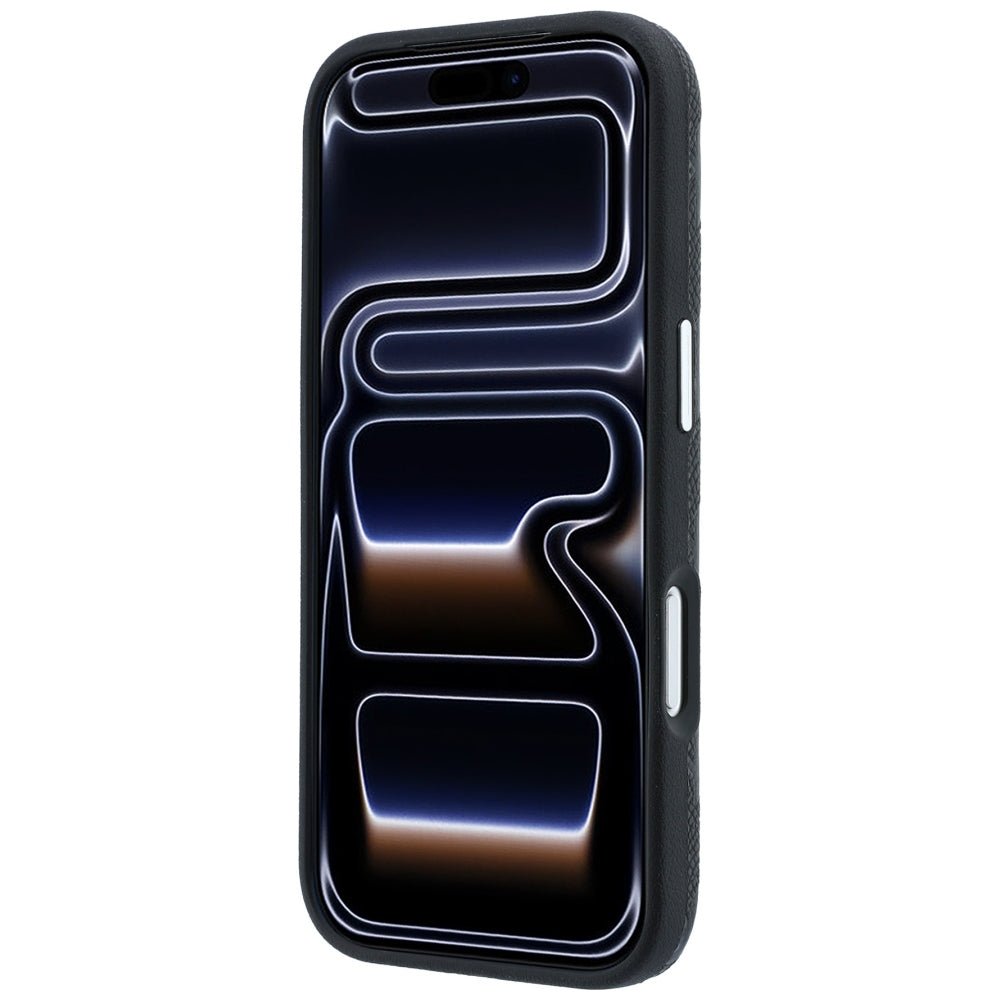 Karl Lagerfeld iPhone 17 Pro Max / iPhone 18 Pro Max - Σκληρή Θήκη με Επένδυση Οικολογικού Δέρματος - Grained Mono Resin Logo MagSafe - Black