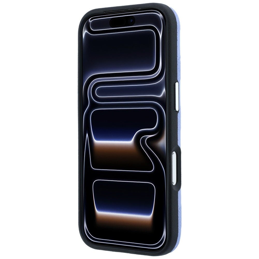 Karl Lagerfeld iPhone 17 Pro Max / iPhone 18 Pro Max - Σκληρή Θήκη με Επένδυση Οικολογικού Δέρματος - Grained Mono Resin Logo MagSafe - Light Blue