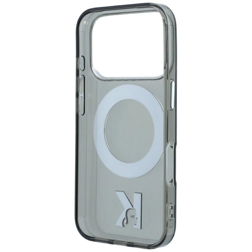 Karl Lagerfeld iPhone 17 Pro Max / iPhone 18 Pro Max - Σκληρή Θήκη με Πλαίσιο Σιλικόνης και Δαχτυλίδι Συγκράτησης - IML Ring Stand 360 Kameo Metal MagSafe - Black