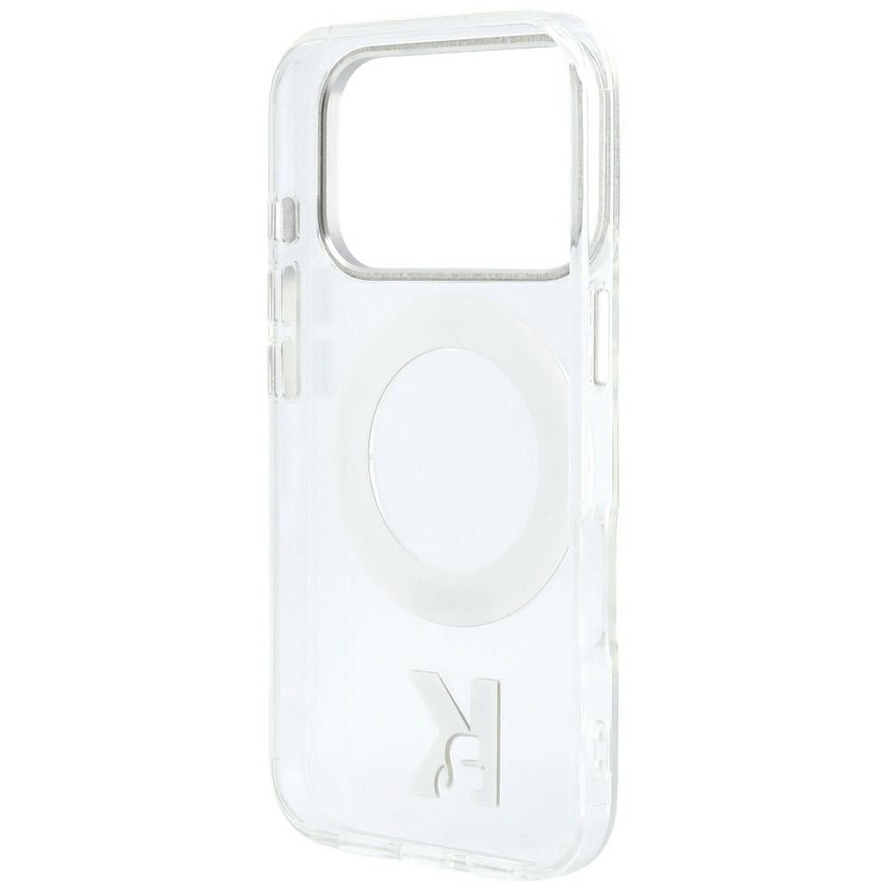 Karl Lagerfeld iPhone 17 Pro Max / iPhone 18 Pro Max - Σκληρή Θήκη με Πλαίσιο Σιλικόνης και Δαχτυλίδι Συγκράτησης - IML Ring Stand 360 Kameo Metal MagSafe - Clear
