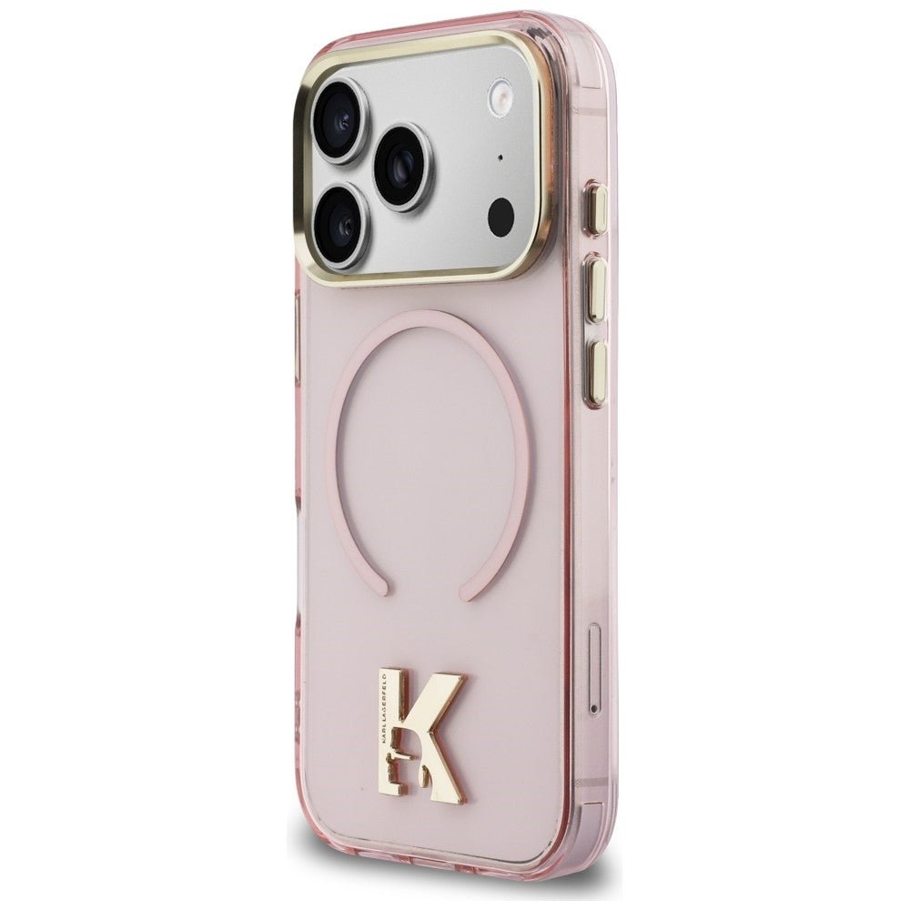 Karl Lagerfeld iPhone 17 Pro Max - Σκληρή Θήκη με Πλαίσιο Σιλικόνης - IML K Head Logo MagSafe - Pink