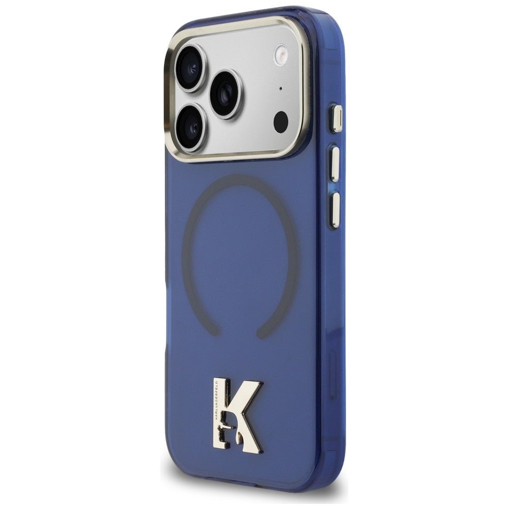Karl Lagerfeld iPhone 17 Pro - Σκληρή Θήκη με Πλαίσιο Σιλικόνης - IML K Head Logo MagSafe - Blue