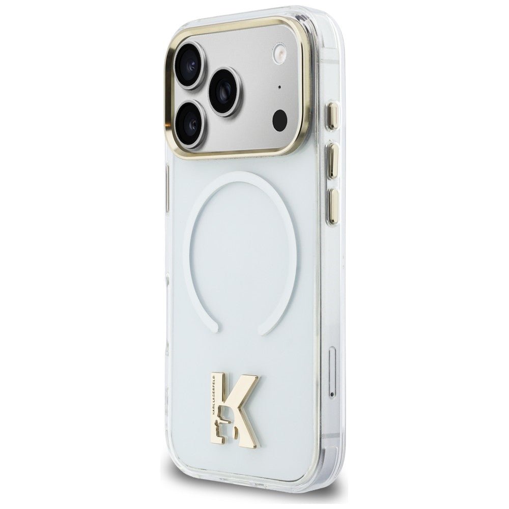 Karl Lagerfeld iPhone 17 Pro - Σκληρή Θήκη με Πλαίσιο Σιλικόνης - IML K Head Logo MagSafe - Clear