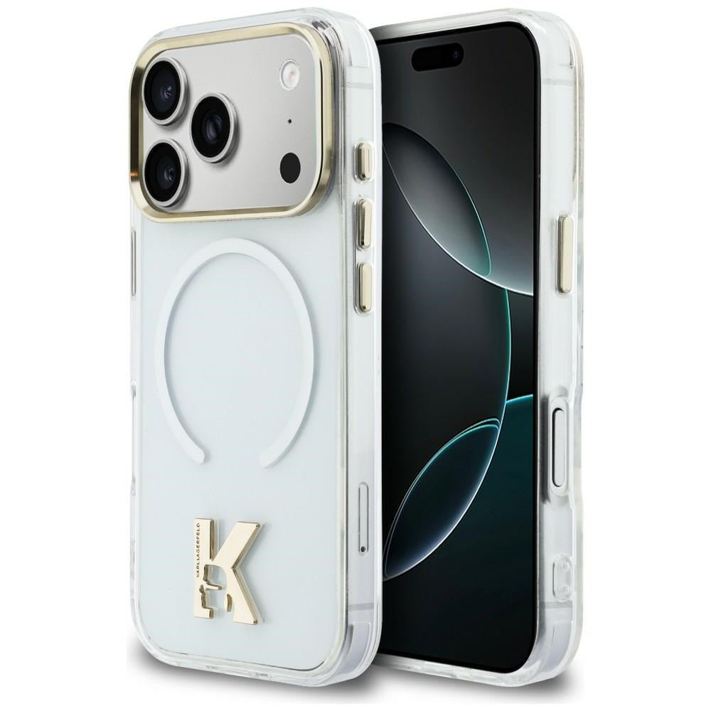 Karl Lagerfeld iPhone 17 Pro - Σκληρή Θήκη με Πλαίσιο Σιλικόνης - IML K Head Logo MagSafe - Clear
