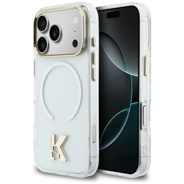 Karl Lagerfeld iPhone 17 Pro - Σκληρή Θήκη με Πλαίσιο Σιλικόνης - IML K Head Logo MagSafe - Clear