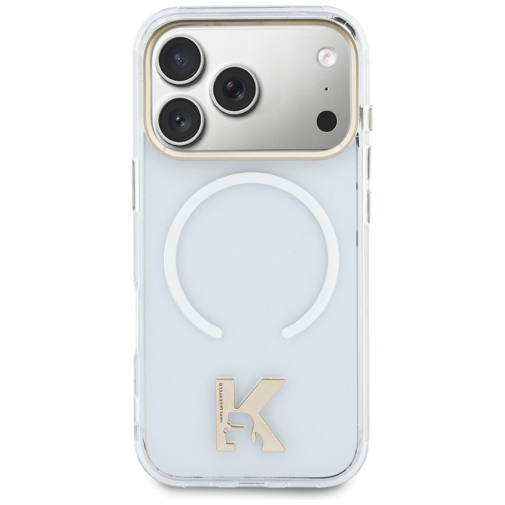 Karl Lagerfeld iPhone 17 Pro - Σκληρή Θήκη με Πλαίσιο Σιλικόνης - IML K Head Logo MagSafe - Clear