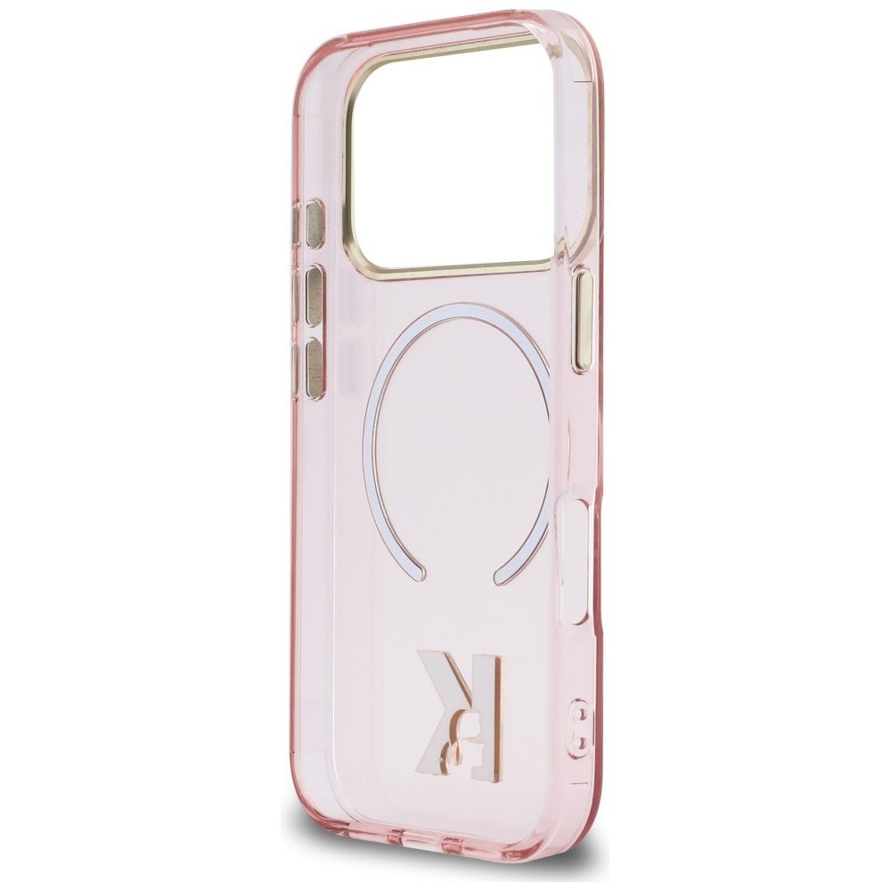 Karl Lagerfeld iPhone 17 Pro - Σκληρή Θήκη με Πλαίσιο Σιλικόνης - IML K Head Logo MagSafe - Pink
