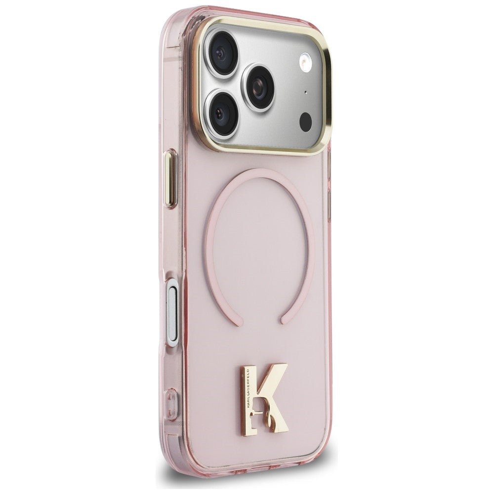 Karl Lagerfeld iPhone 17 Pro - Σκληρή Θήκη με Πλαίσιο Σιλικόνης - IML K Head Logo MagSafe - Pink