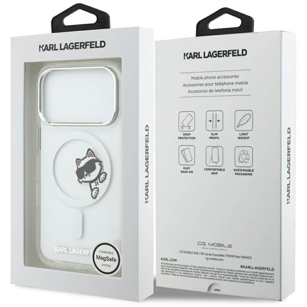 Karl Lagerfeld iPhone 17 Pro - Σκληρή Θήκη με Πλαίσιο Σιλικόνης - IML Peekaboo MagSafe - Διάφανη