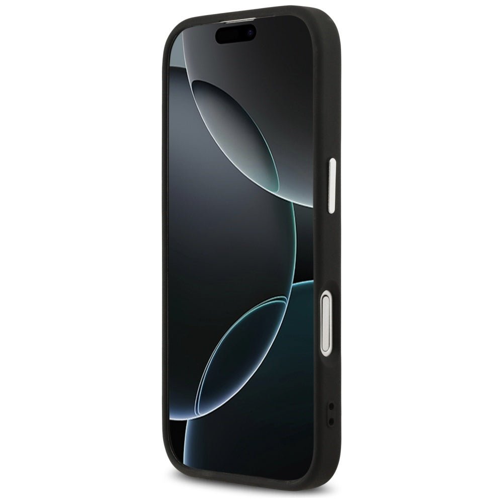 Karl Lagerfeld iPhone 17 - Σκληρή Θήκη με Επένδυση Συνθετικού Δέρματος - Karl and Choupette Pins MagSafe - Black