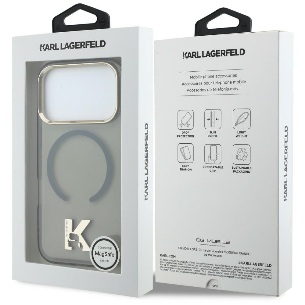 Karl Lagerfeld iPhone 18 Pro / iPhone 17 Pro - Σκληρή Θήκη με Πλαίσιο Σιλικόνης και MagSafe - IML K Head - Black