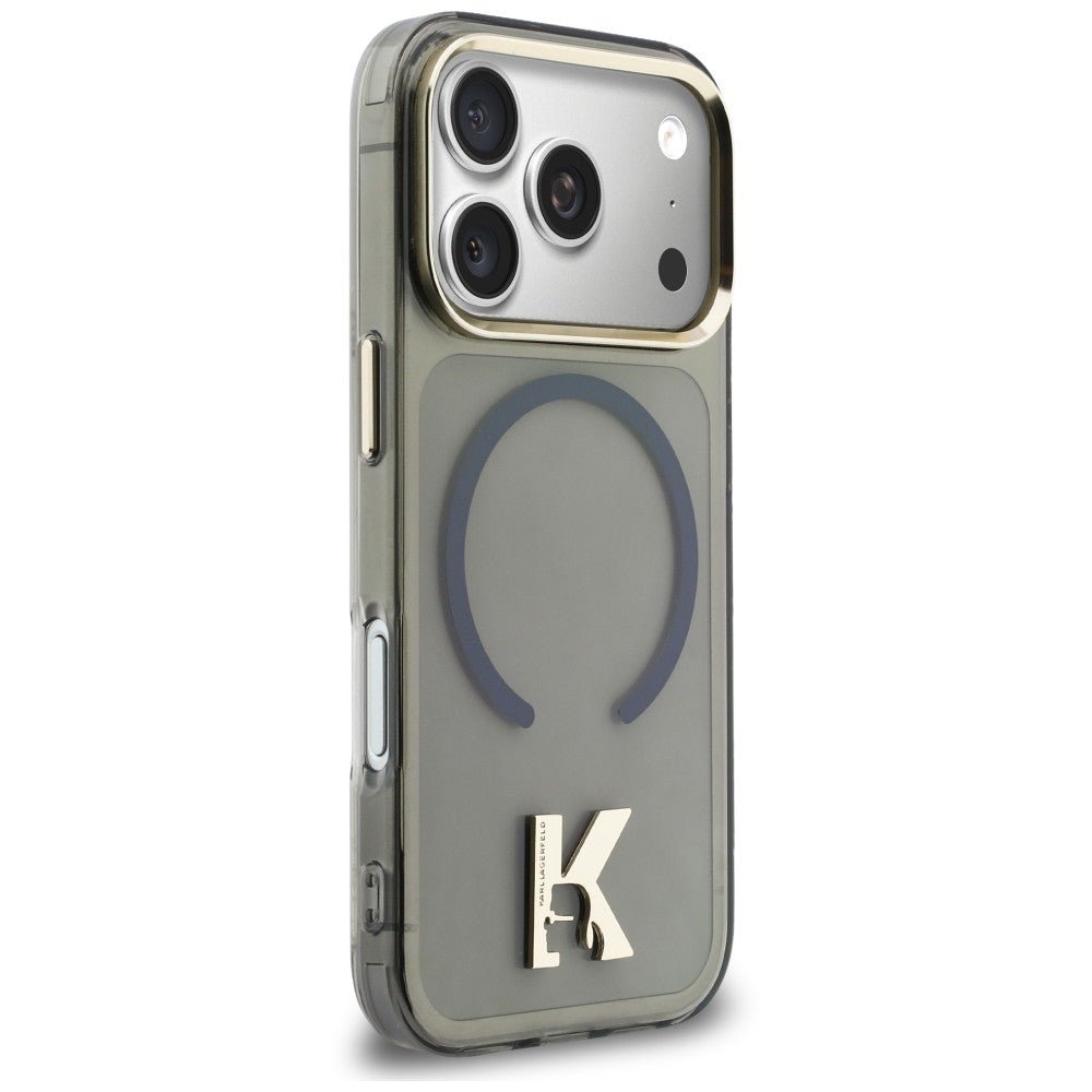 Karl Lagerfeld iPhone 18 Pro / iPhone 17 Pro - Σκληρή Θήκη με Πλαίσιο Σιλικόνης και MagSafe - IML K Head - Black