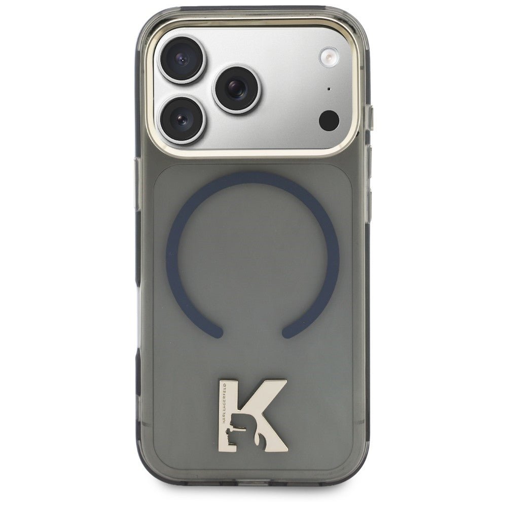 Karl Lagerfeld iPhone 18 Pro / iPhone 17 Pro - Σκληρή Θήκη με Πλαίσιο Σιλικόνης και MagSafe - IML K Head - Black
