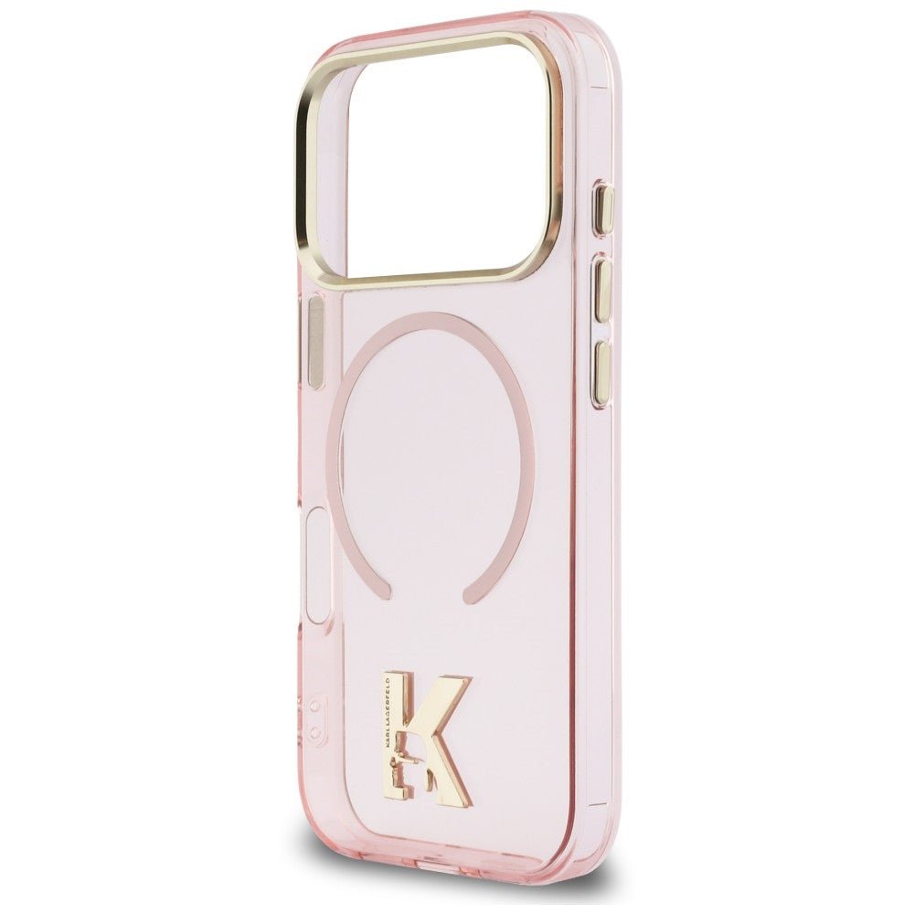 Karl Lagerfeld iPhone 18 Pro / iPhone 17 Pro - Σκληρή Θήκη με Πλαίσιο Σιλικόνης και MagSafe - IML K Head - Pink