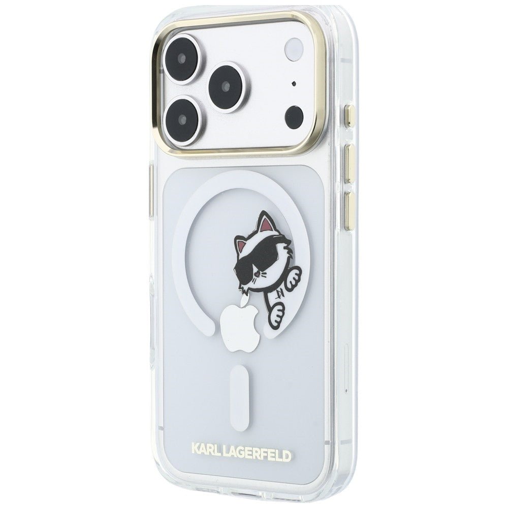 Karl Lagerfeld iPhone 18 Pro / iPhone 17 Pro - Σκληρή Θήκη με Πλαίσιο Σιλικόνης και MagSafe - Peekaboo Logo - Clear