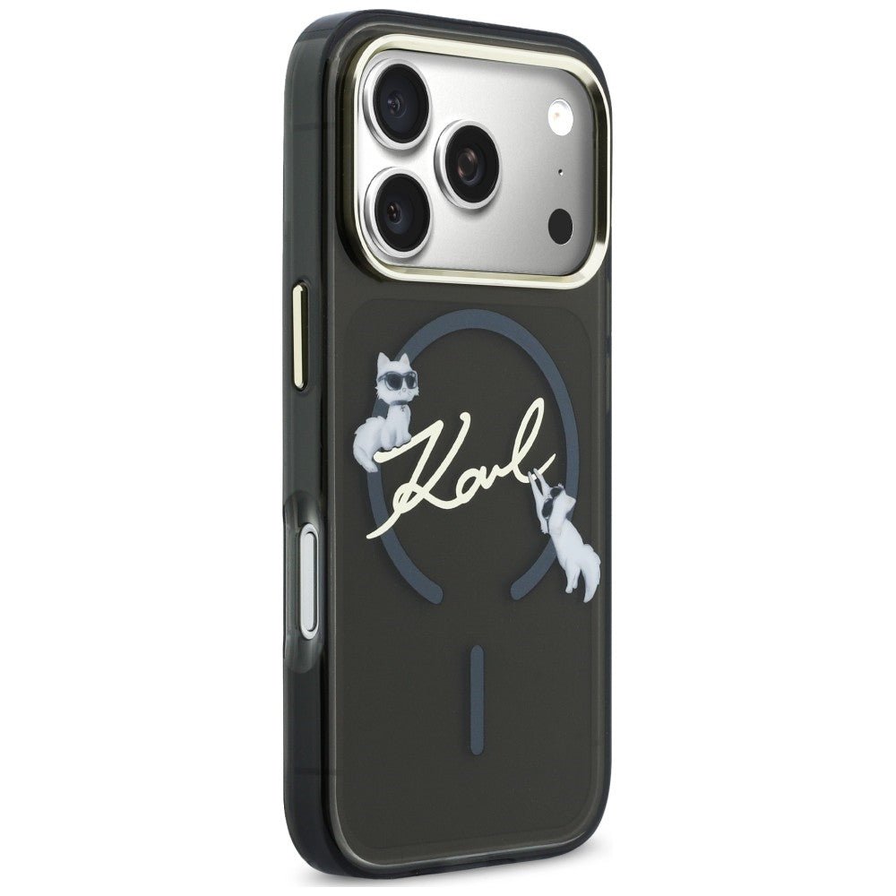 Karl Lagerfeld iPhone 18 Pro / iPhone 17 Pro - Σκληρή Θήκη με Πλαίσιο Σιλικόνης και MagSafe - Script Logo - Black