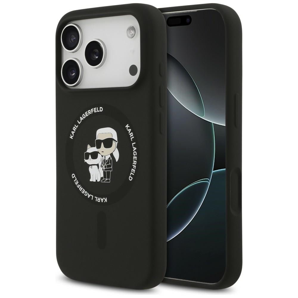 Karl Lagerfeld iPhone 18 Pro Max / iPhone 17 Pro Max - Θήκη Σιλικόνης με MagSafe - Silicone Karl and Choupette Ring - Black