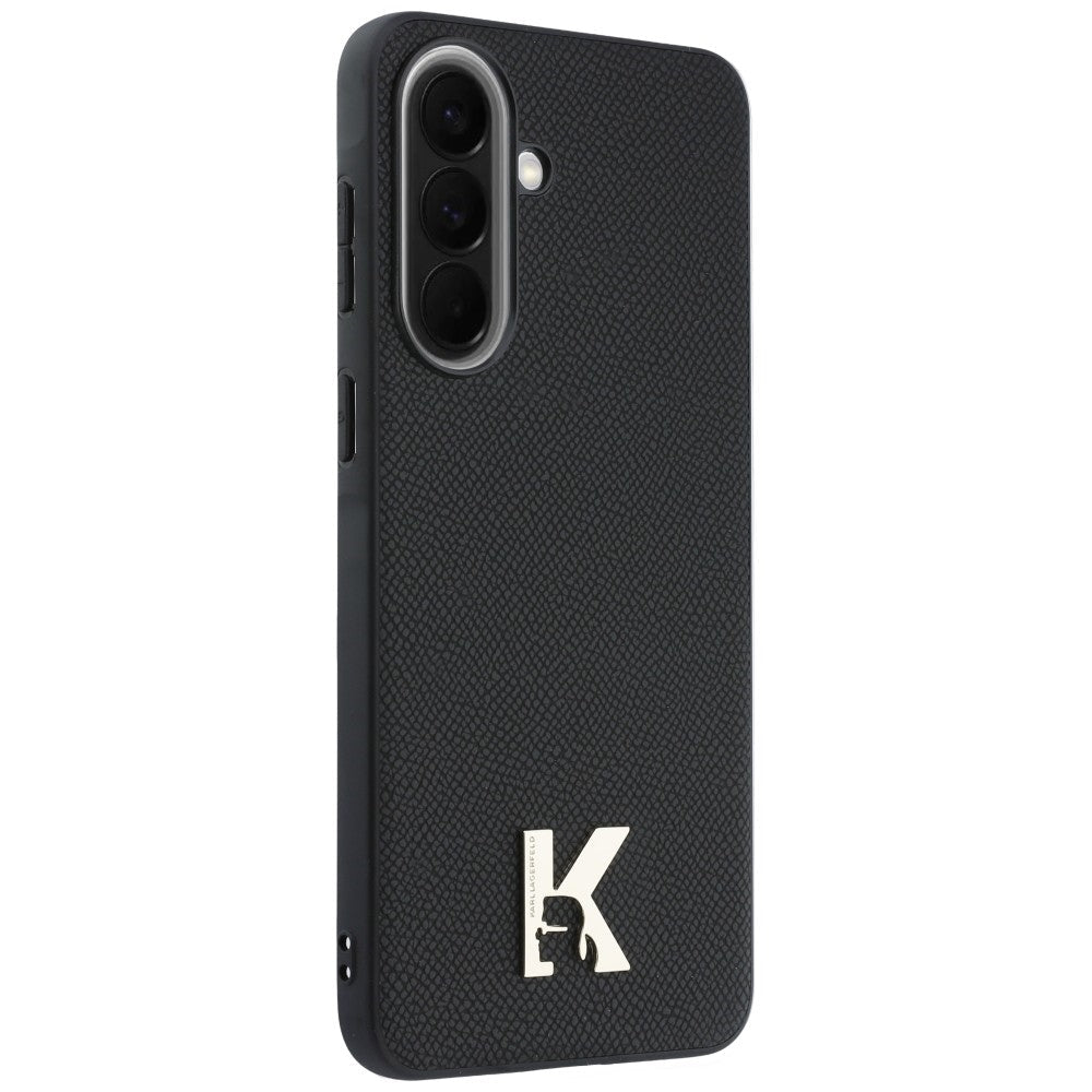 Karl Lagerfeld Samsung Galaxy A37 5G - Σκληρή Θήκη με Επένδυση Οικολογικού Δέρματος και MagSafe - Karl Head Logo - Black
