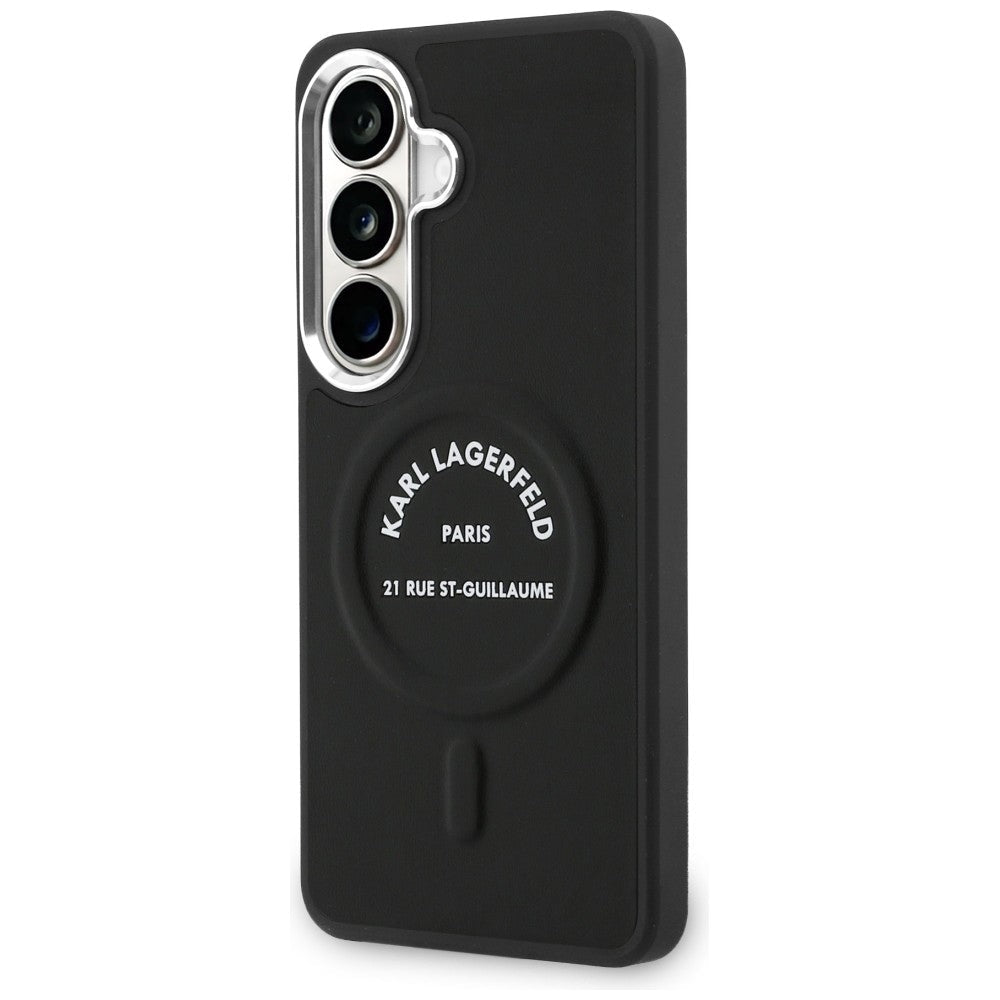 Karl Lagerfeld Samsung Galaxy S26 - Σκληρή Θήκη με Επένδυση Οικολογικού Δέρματος και MagSafe - Karl Embossed RSG - Black