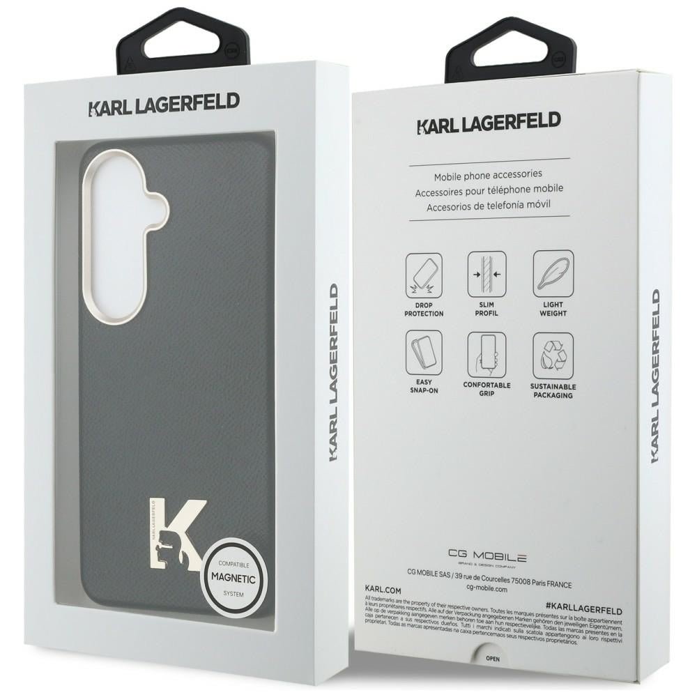Karl Lagerfeld Samsung Galaxy S26 - Σκληρή Θήκη με Επένδυση Οικολογικού Δέρματος και MagSafe - Karl Head Logo - Black